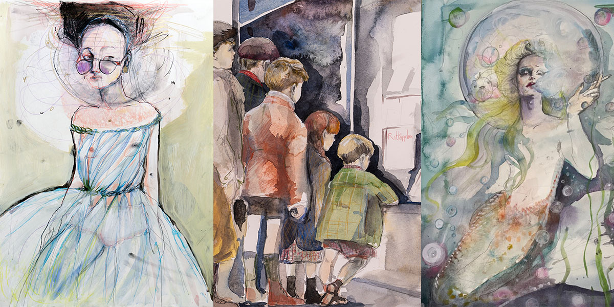 Sommerakademie - Kurs Illustrative Malerei - Arbeiten von Florentine Joop