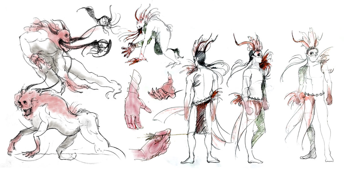 Illustrationsdesign Skizzenbuch Posen Charakterdesign