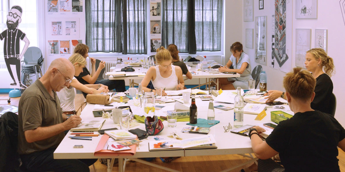 Sommerakademie - Kurs Kinderbuch - Gruppenarbeit